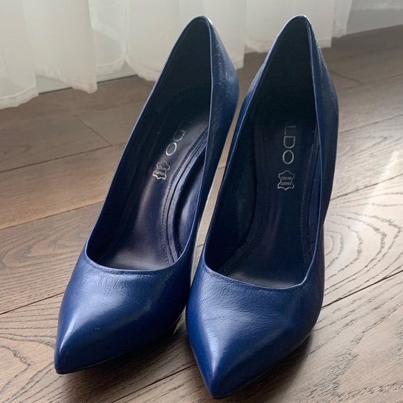 Blue Leather Heels ALDO size 37 (US 7) - Picture 3 of 3